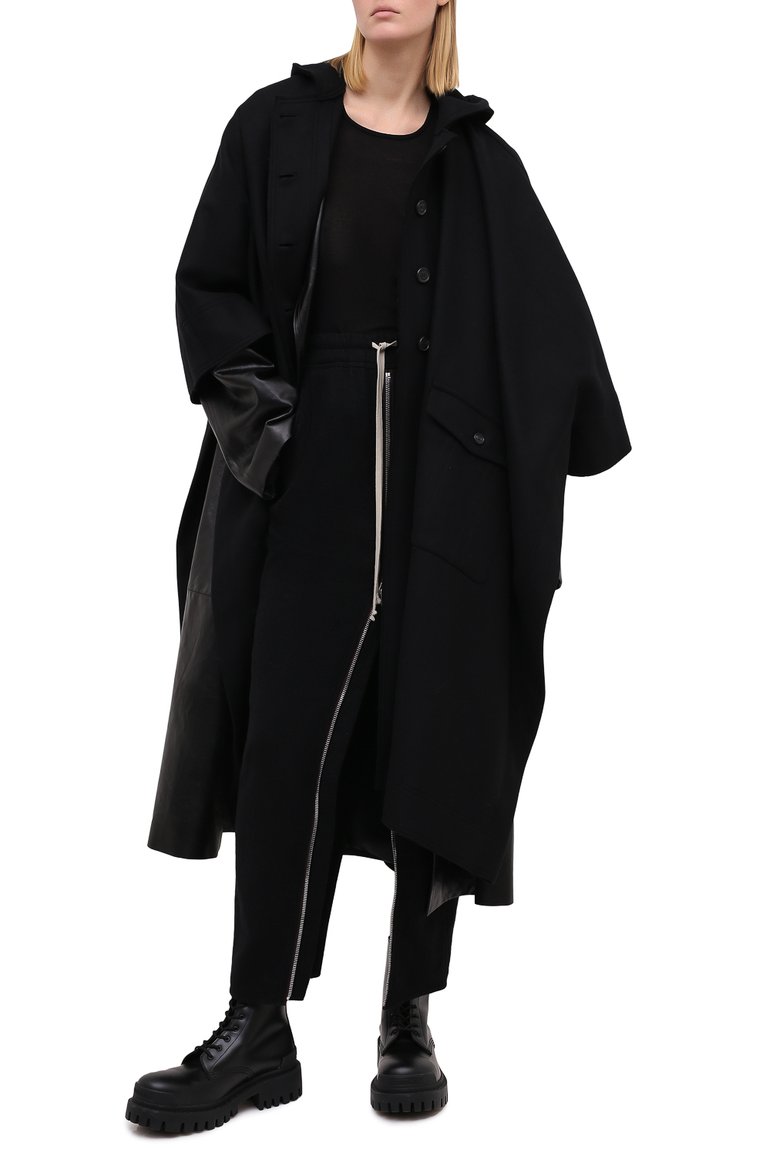 Женская юбка из хлопка и шерсти RICK OWENS черного цвета, арт. RP20F2331/WCF | Фото 3 (Материал внешний: Шерсть, Хлопок; Длина Ж (юбки, платья, шорты): Макси; Женское Кросс-КТ: Юбка-одежда; Стили: Кэжуэл)