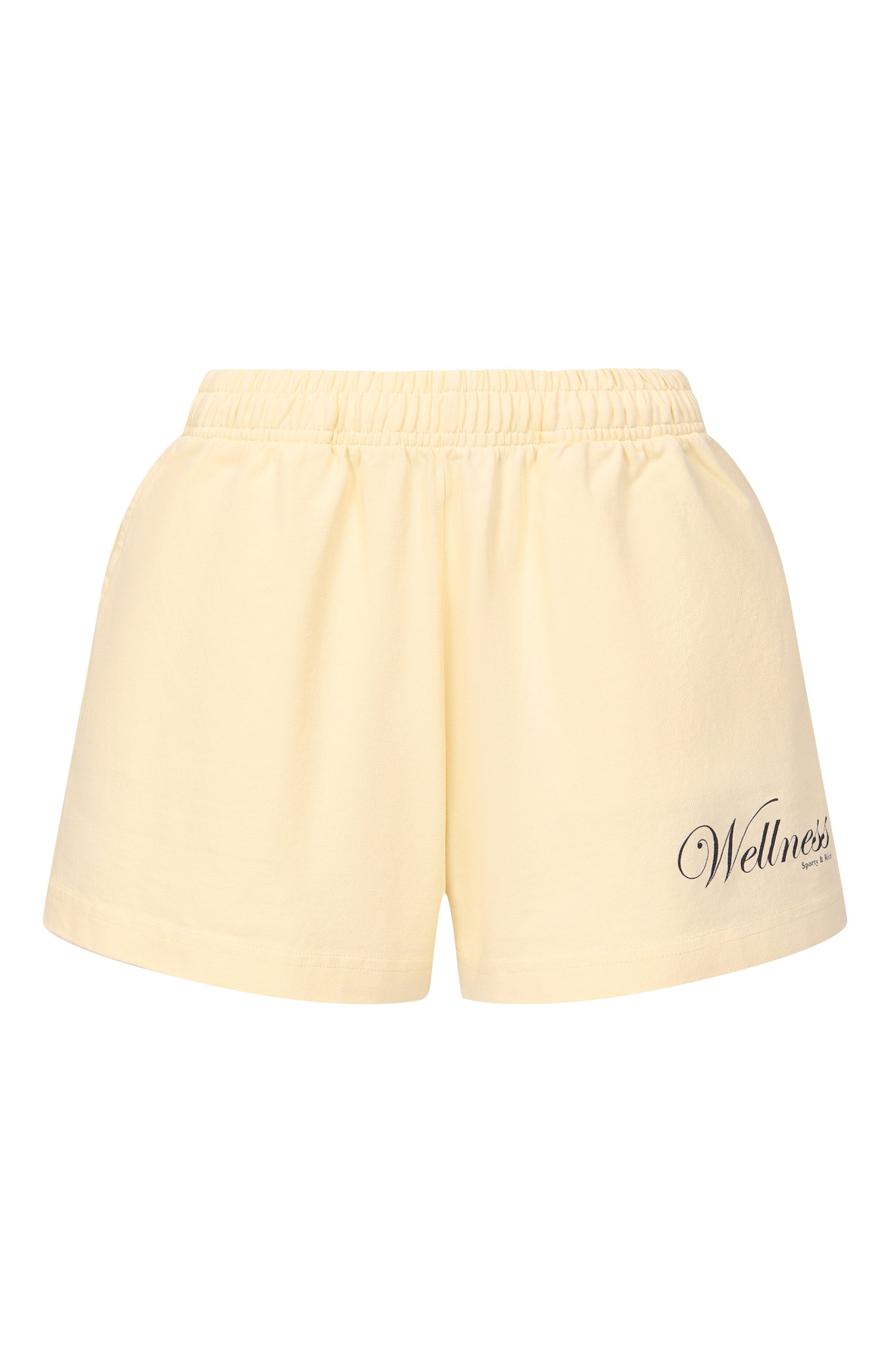 Хлопковые шорты SPORTY AND RICH желтого цвета по цене 17150 руб., арт. SH03776083YE02, фото 1 Хлопковые шорты SPORTY AND RICH, арт. SH03776083YE02, фото 1