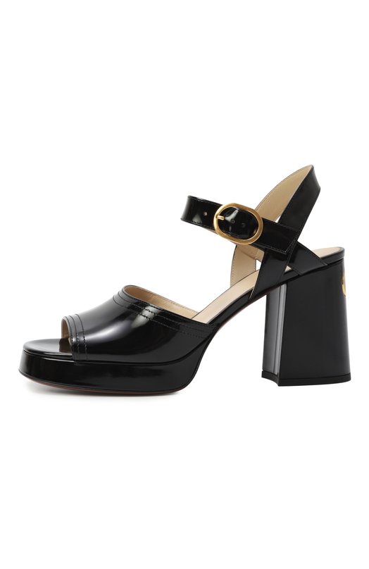Кожаные босоножки Fawcette 100 Valentino 7W2S0MI1/ZJM Чёрный  7W2S0MI1/ZJM Фото 4