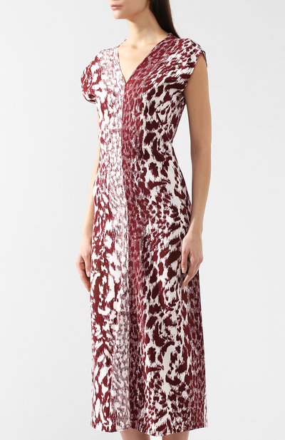 Платье с принтом VICTORIA BECKHAM бордового цвета по цене 126000 руб., арт. DR MID 6725 PSS19 CADY LE0PARD PRINT, фото 3 Платье с принтом VICTORIA BECKHAM, арт. DR MID 6725 PSS19 CADY LE0PARD PRINT, фото 3