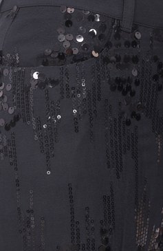 Женские брюки с отделкой пайетками THE KOOPLES черного цвета, арт. FPAN30001K | Фото 6 (Длина (брюки, джинсы): Стандартные; Материал внешний: Вискоза; Женское Кросс-КТ: Брюки-одежда; Силуэт Ж (брюки и джинсы): Расклешенные; Кросс-КТ: костюм; Стили: Романтичный; Автоматизация состава: Проставлено; Автоматизация ТО: Проставлено)