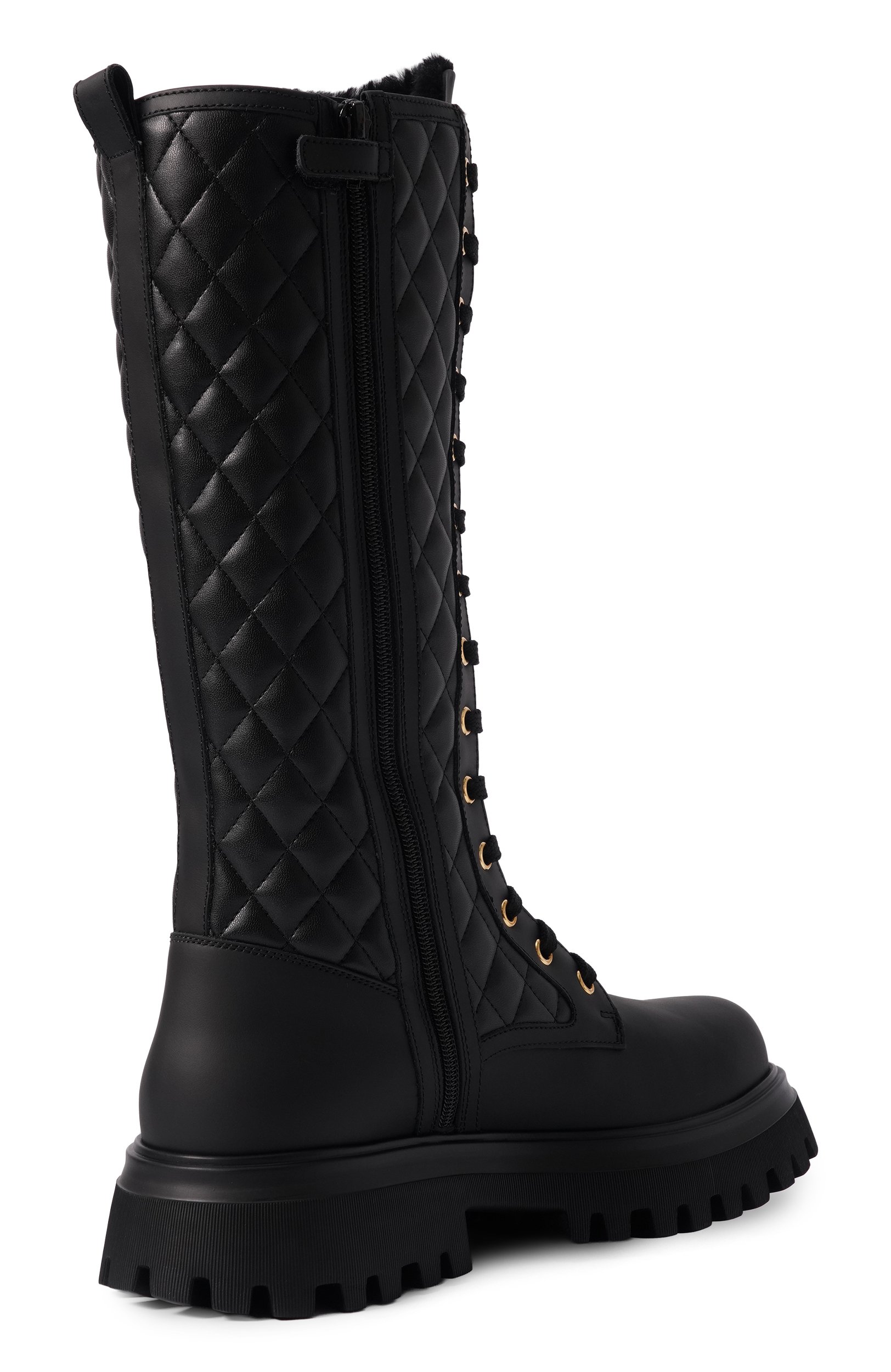 Кожаные ботинки DOLCE & GABBANA черного цвета по цене 86250 руб., арт. D11430/A0773_002, фото 3 Кожаные ботинки DOLCE & GABBANA, арт. D11430/A0773_002, фото 3