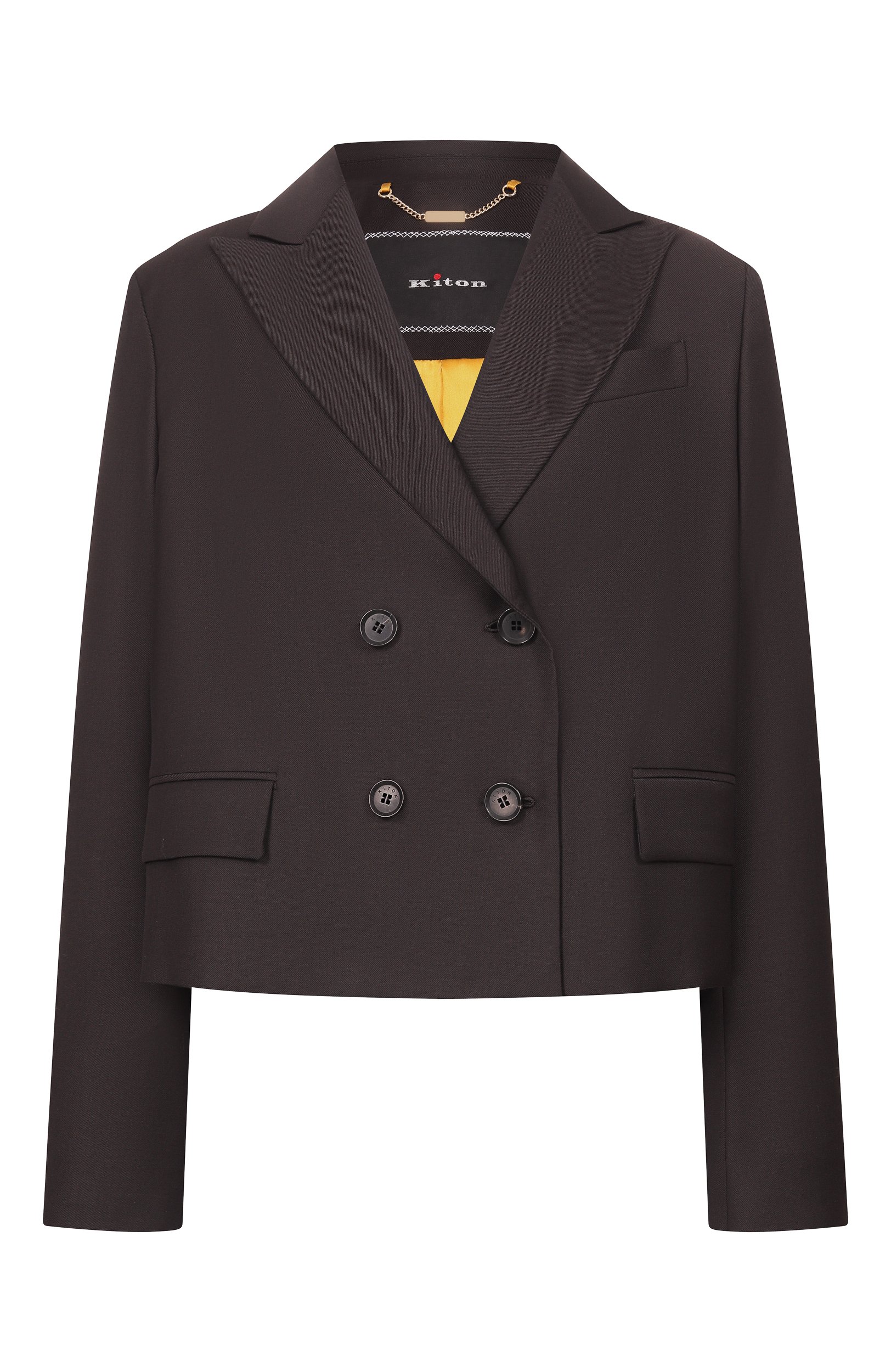Шерстяной жакет KITON темно-коричневого цвета по цене 562500 руб., арт. D62514K0107I, фото 1 Шерстяной жакет KITON, арт. D62514K0107I, фото 1