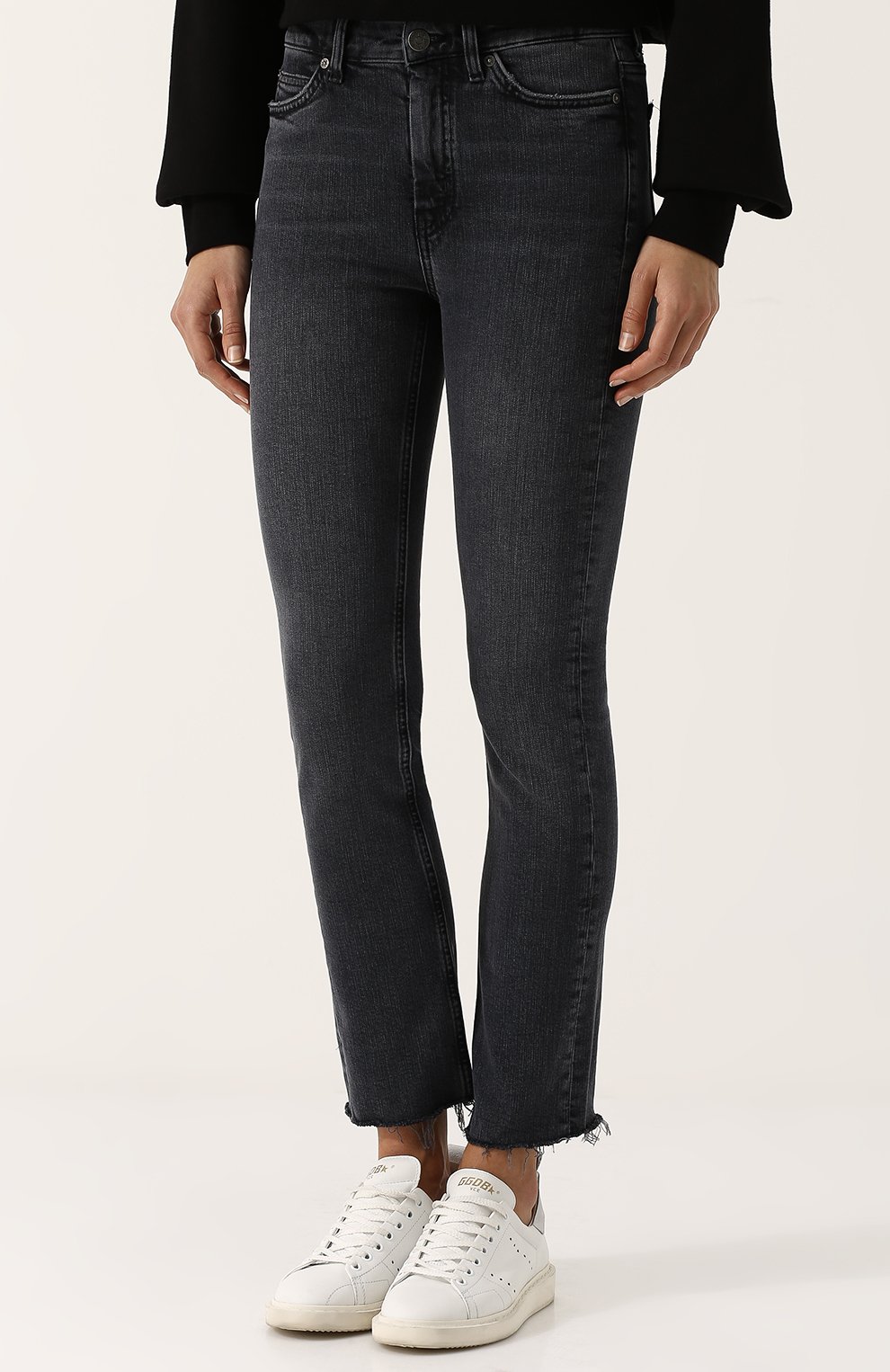 Укороченные расклешенные джинсы с потертостями MIH JEANS, арт. W1901101CPY, фото 3