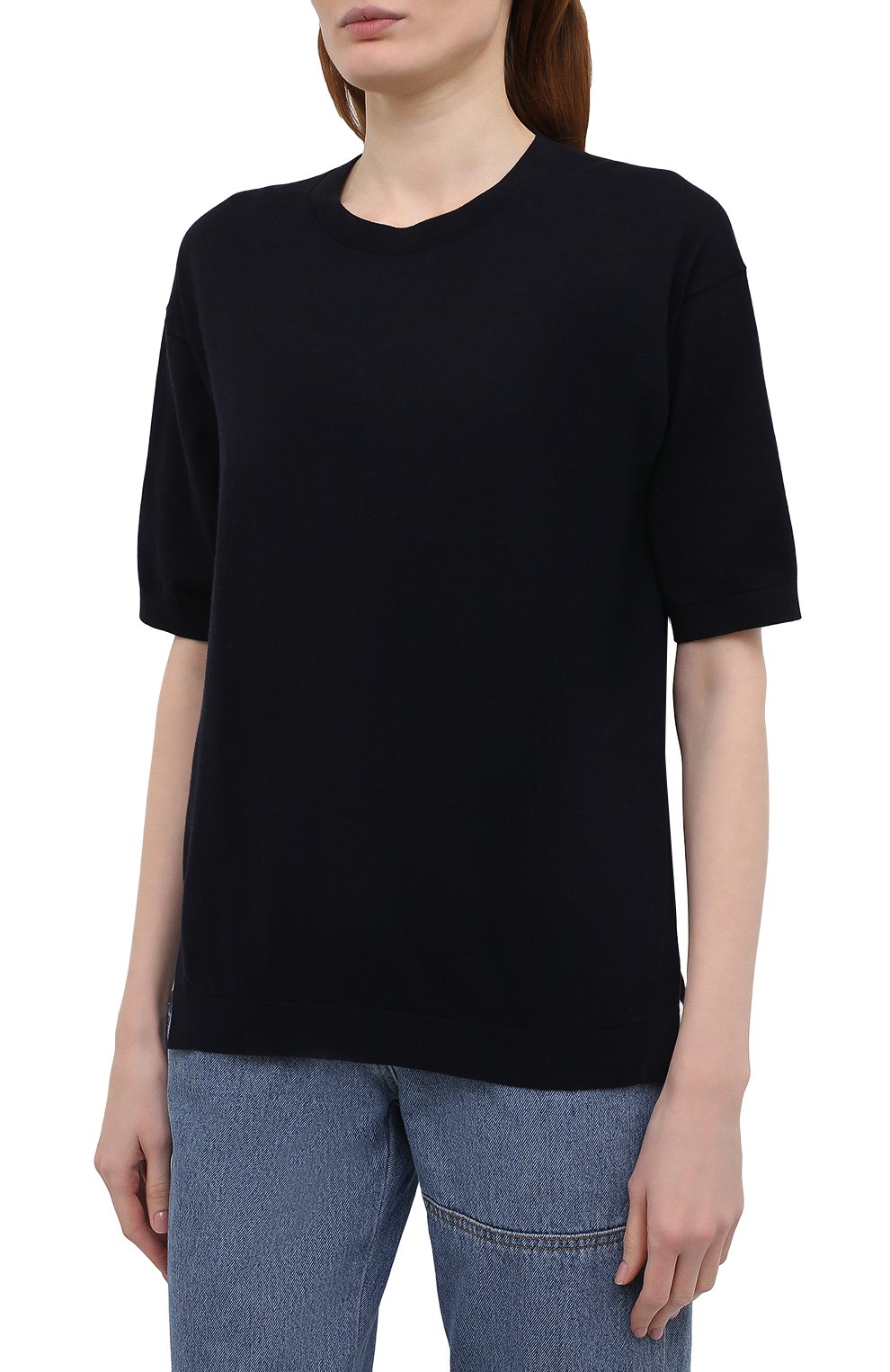 Хлопковая футболка THEORY темно-синего цвета по цене 19950 руб., арт. L0214713, фото 3 Хлопковая футболка THEORY, арт. L0214713, фото 3