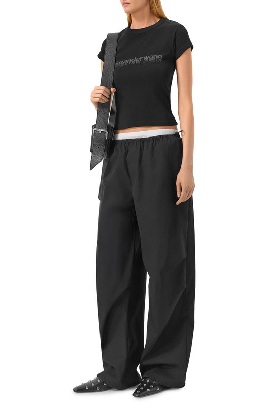 Хлопковые брюки Alexander Wang 1WC1264969_001 Чёрный  1WC1264969_001 Фото 2