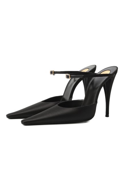 Женские текстильные мюли doville calypso 110 SAINT LAURENT черного цвета, арт. 817974/9QNA0 | Фото 1 (Автоматизация состава: Проставлено; Каблук высота: Высокий; Подошва: Плоская; Материал внутренний: Натуральная кожа; Автоматизация ТО: Проставлено; Материал внешний: Текстиль)