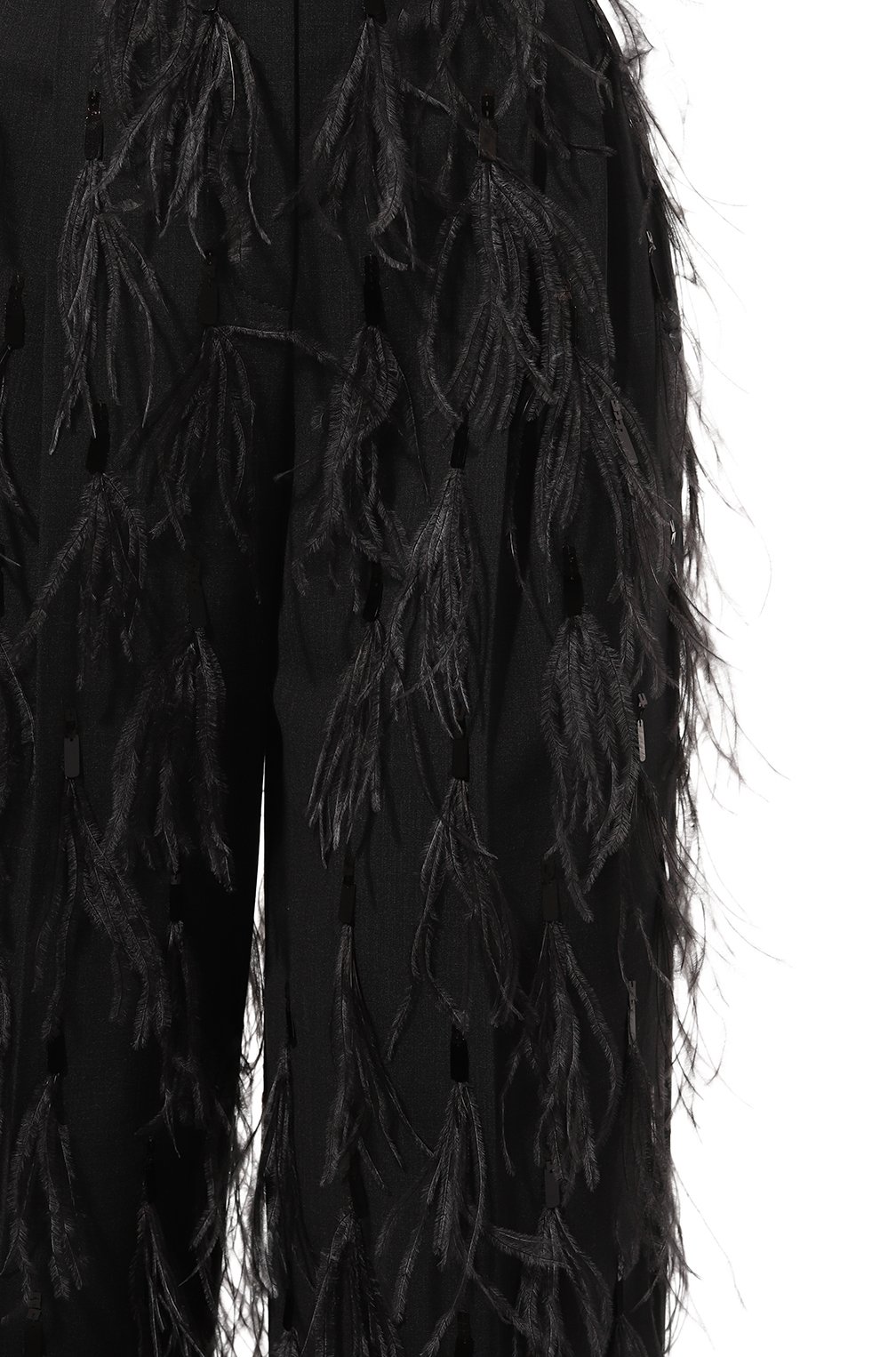 Шерстяные брюки с отделкой перьями BRUNELLO CUCINELLI, арт. M0W07P8766, фото 5