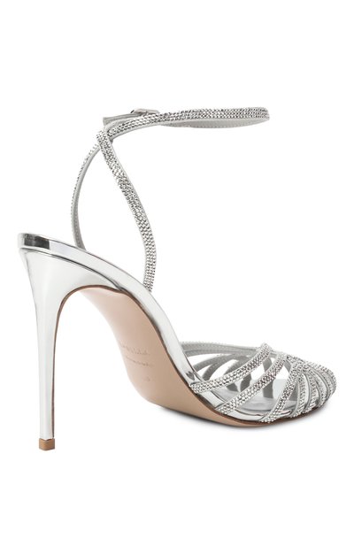 Кожаные босоножки embrace 110 LE SILLA серебряного цвета по цене 119000 руб., арт. 2310Y100RCPPLND, фото 5 Кожаные босоножки embrace 110 LE SILLA, арт. 2310Y100RCPPLND, фото 5