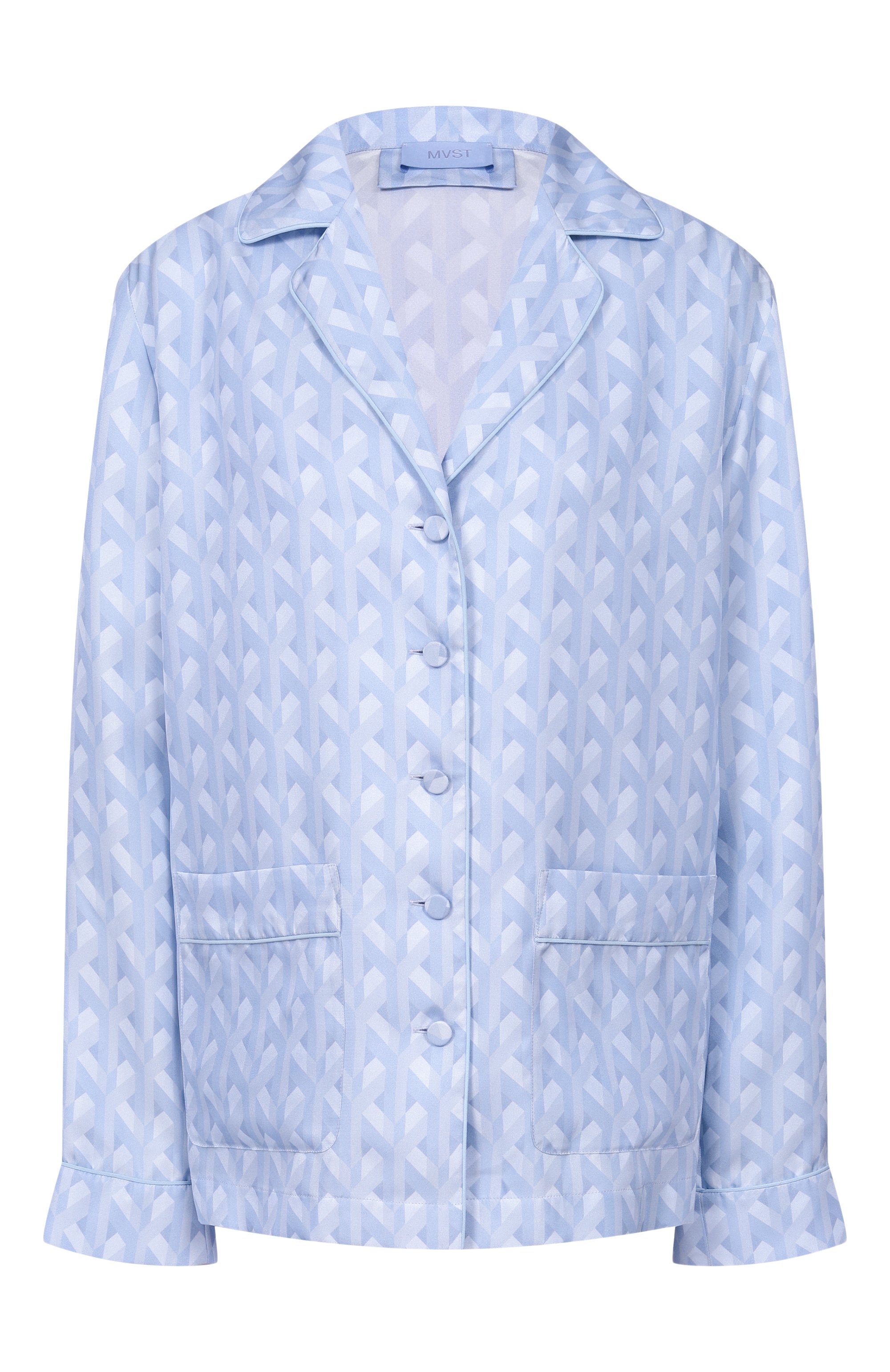 Шелковая рубашка MVST голубого цвета по цене 154000 руб., арт. M26.2PW.B017/F127, фото 1 Шелковая рубашка MVST, арт. M26.2PW.B017/F127, фото 1