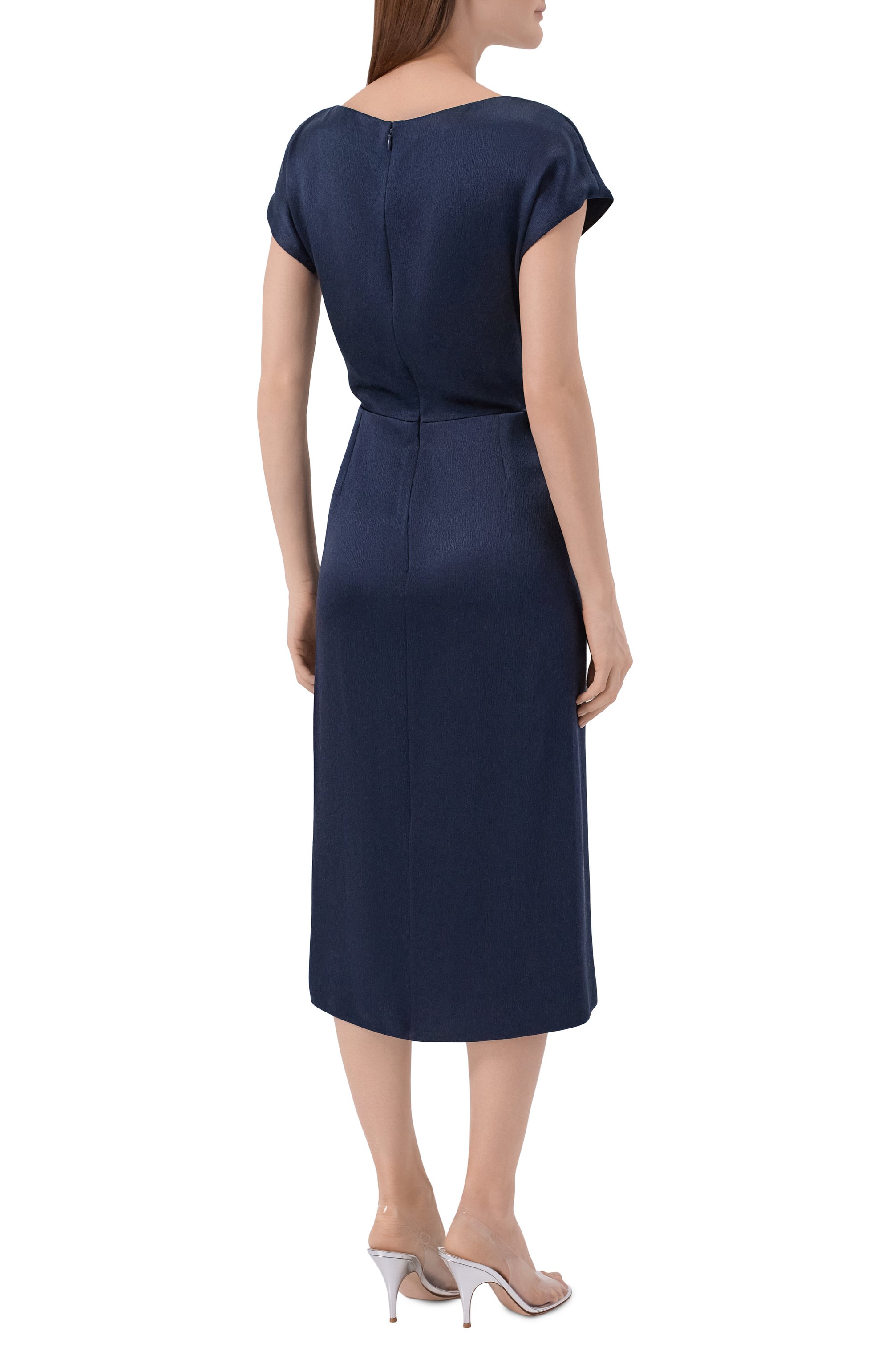 Платье из вискозы и шелка GIORGIO ARMANI темно-синего цвета по цене 287000 руб., арт. GW003485/TE22830, фото 3 Платье из вискозы и шелка GIORGIO ARMANI, арт. GW003485/TE22830, фото 3