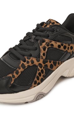 Женские комбинированные кроссовки leo MICHAEL MICHAEL KORS черного цвета, арт. 43R5LEFS1H | Фото 7 (Материал внешний: Текстиль, Натуральная кожа; Драгоценные камни: Проставлено; Материал сплава: Проставлено; Подошва: Платформа; Материал внутренний: Текстиль; Материал утеплителя: Без утеплителя; Кросс-КТ: Низкие; Стили: Кэжуэл)