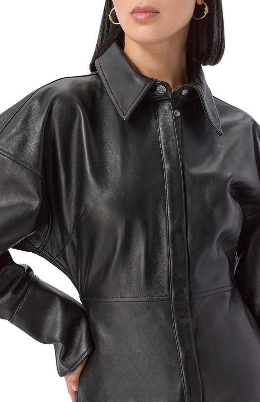 Кожаная рубашка Blumarine 4L087A Чёрный  4L087A Фото 5