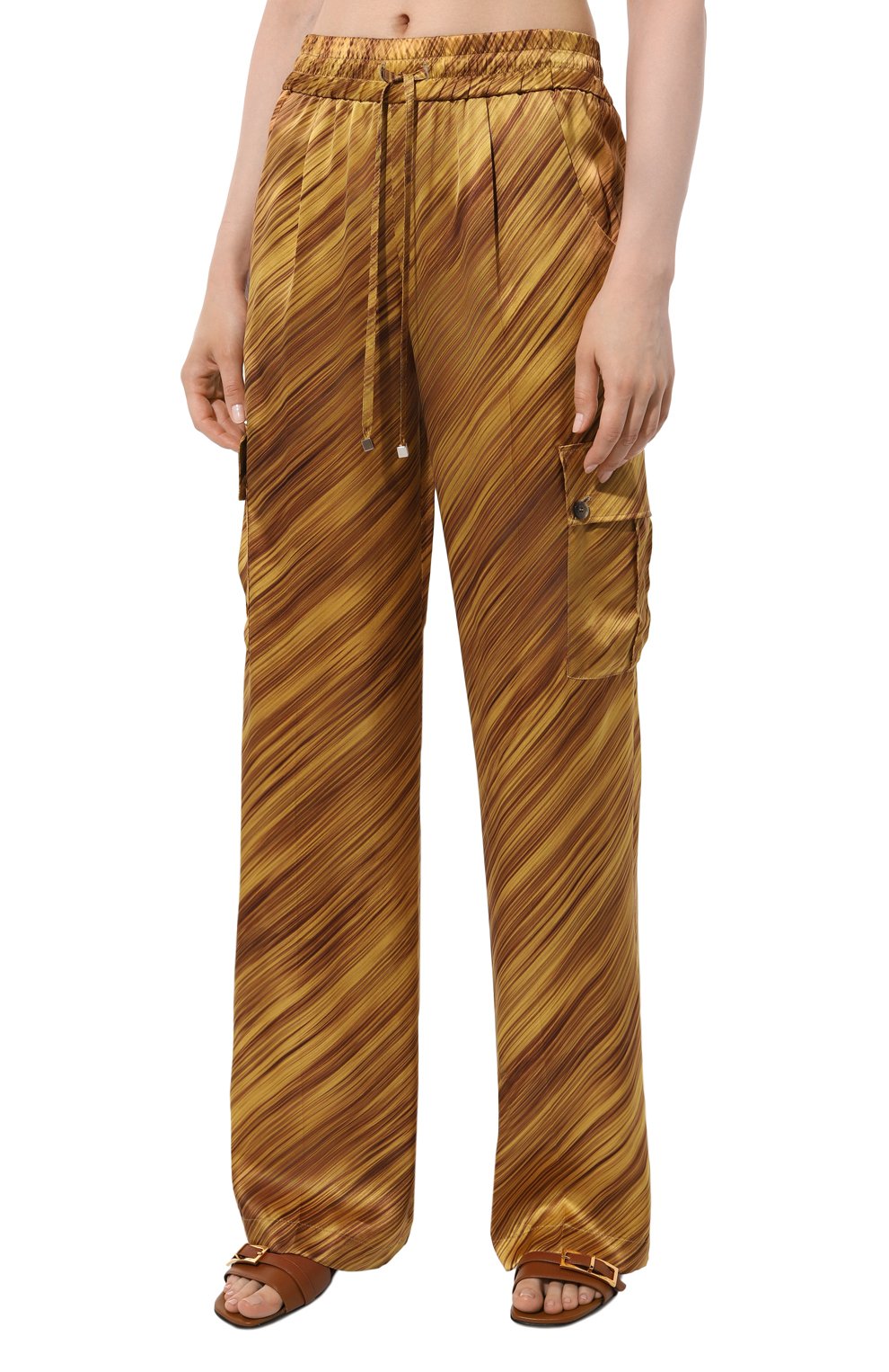 Шелковые брюки-карго KITON, арт. D57114K0978C, фото 3