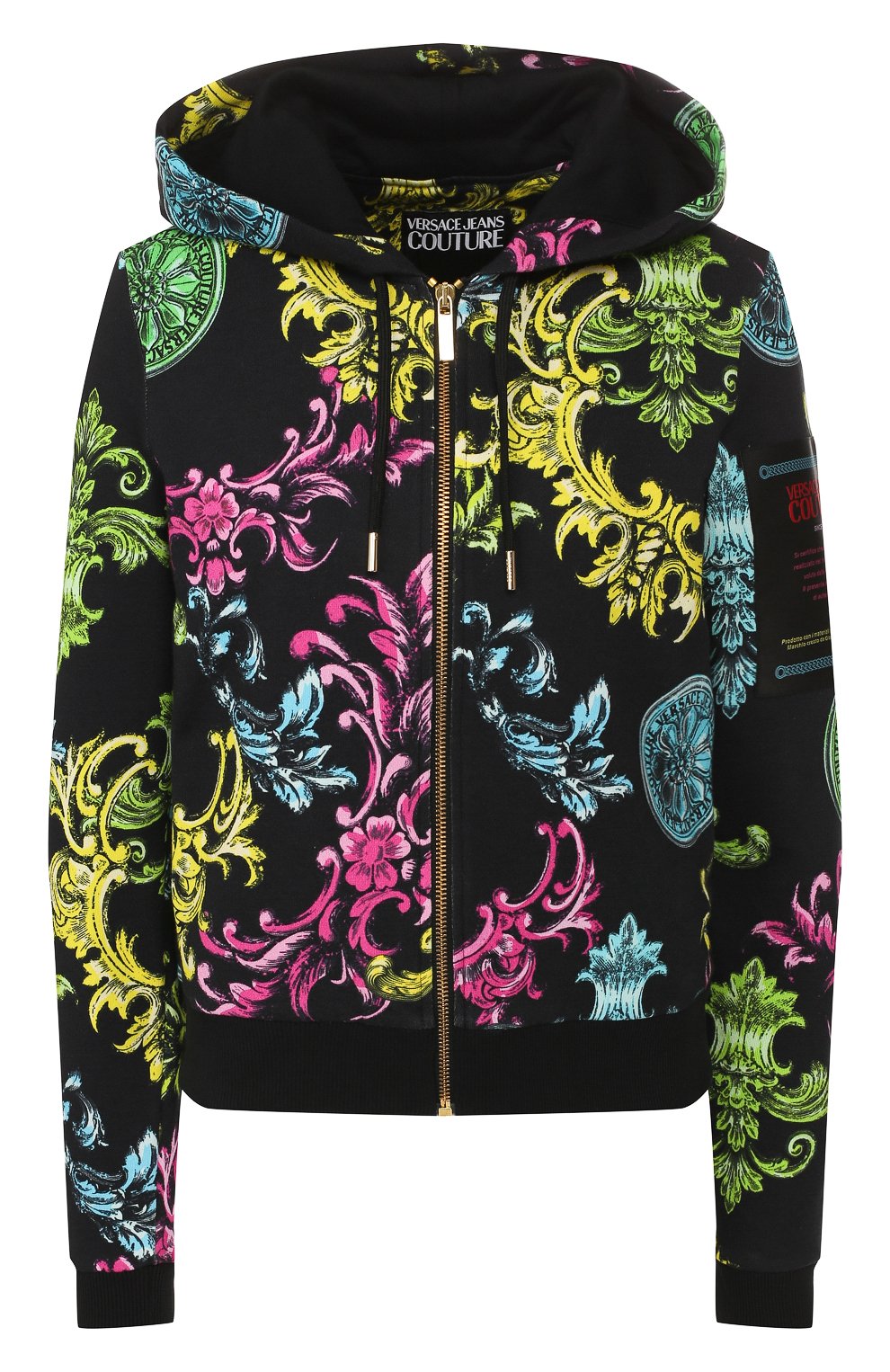 Хлопковая толстовка VERSACE JEANS COUTURE разноцветного цвета по цене 32200 руб., арт. B6HUB784-UDM306/SL300, фото 1 Хлопковая толстовка VERSACE JEANS COUTURE, арт. B6HUB784-UDM306/SL300, фото 1