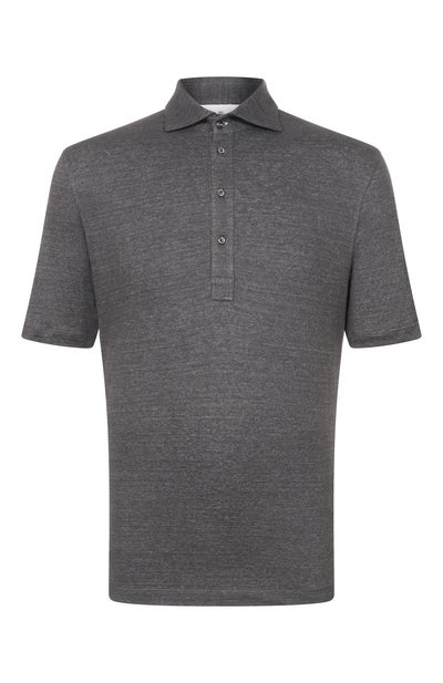 Мужское поло изо льна и хлопка BRUNELLO CUCINELLI, арт. MR8273915