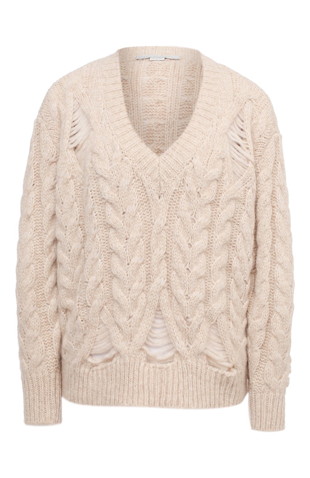 Шерстяной свитер STELLA MCCARTNEY кремового цвета по цене 66200 руб., арт. 601559/S2203, фото 1 Шерстяной свитер STELLA MCCARTNEY, арт. 601559/S2203, фото 1