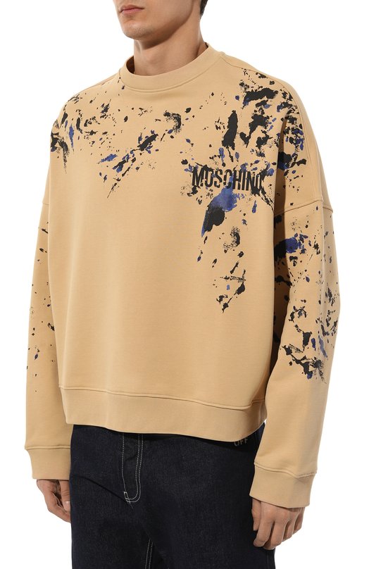 Хлопковый свитшот Moschino Бежевый, фото 3