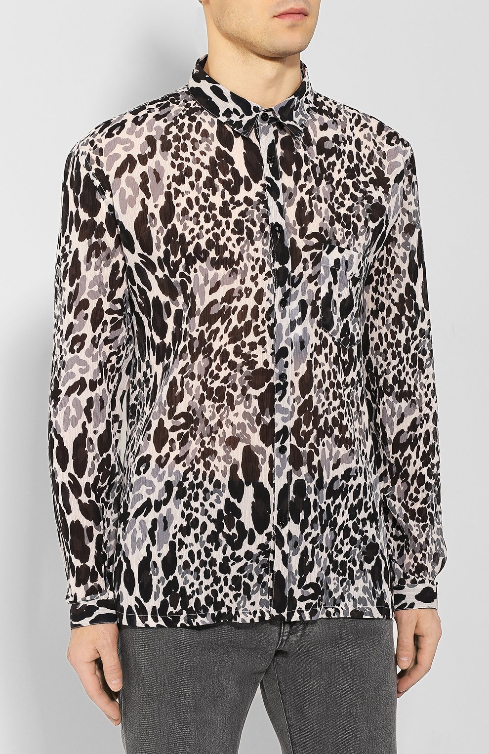 Рубашка из смеси хлопка и шелка SAINT LAURENT, арт. 599291/Y1A69, фото 3