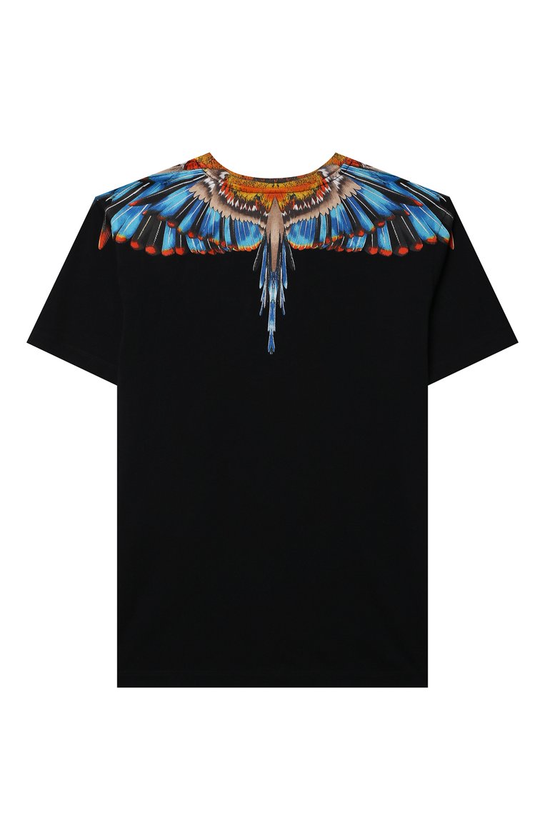 Детская хлопковая футболка MARCELO BURLON KIDS OF MILAN черного цвета, арт. CBAA002F21JER009 | Фото 2 (Рукава: Короткие; Материал внешний: Хлопок; Мальчики Кросс-КТ: Футболка-одежда; Драгоценные камни: Проставлено; Материал сплава: Проставлено; Ростовка одежда: 10 - 11 лет | 140 - 146см, 6 лет | 116 см, 8 лет | 128 см)