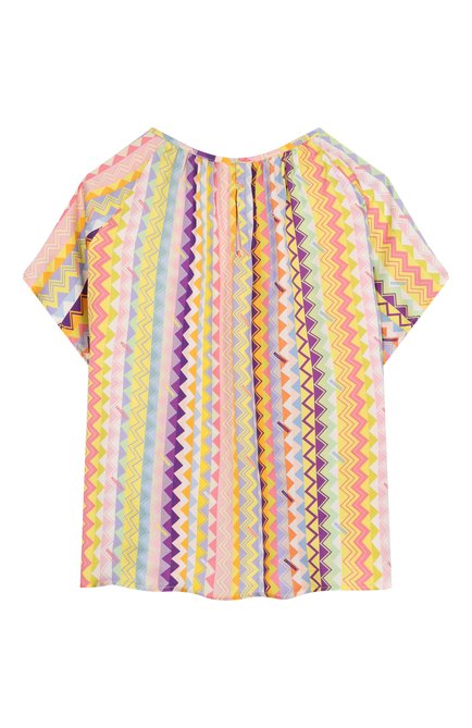 Детский топ из вискозы MISSONI разноцветного цвета, арт. MW5A11/S0199/12-16 | Фото 2 (Драгоценные камни: Проставлено; Материал сплава: Проставлено; Рукава: Короткие; Материал внешний: Вискоза)