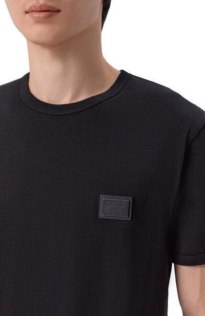 Хлопковая футболка DOLCE & GABBANA черного цвета по цене 65300 руб., арт. G8PV1T/G7Q1Q, фото 5 Хлопковая футболка DOLCE & GABBANA, арт. G8PV1T/G7Q1Q, фото 5