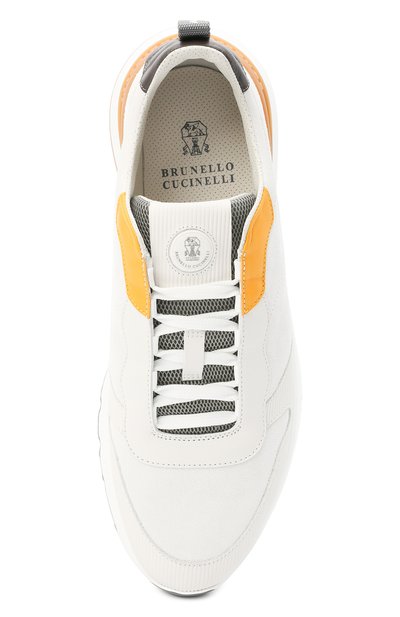 Комбинированные кроссовки BRUNELLO CUCINELLI белого цвета по цене 106000 руб., арт. MZUSWB0262, фото 5 Комбинированные кроссовки BRUNELLO CUCINELLI, арт. MZUSWB0262, фото 5