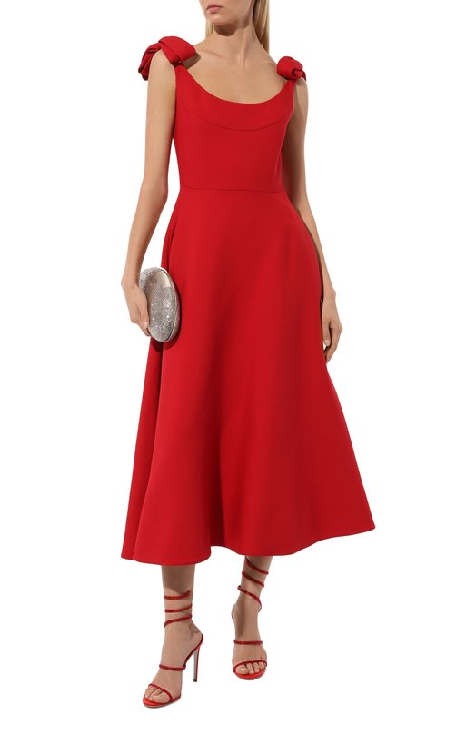 Платье из шерсти и шелка Valentino 3B3VA4Y51CF Красный  3B3VA4Y51CF Фото 2