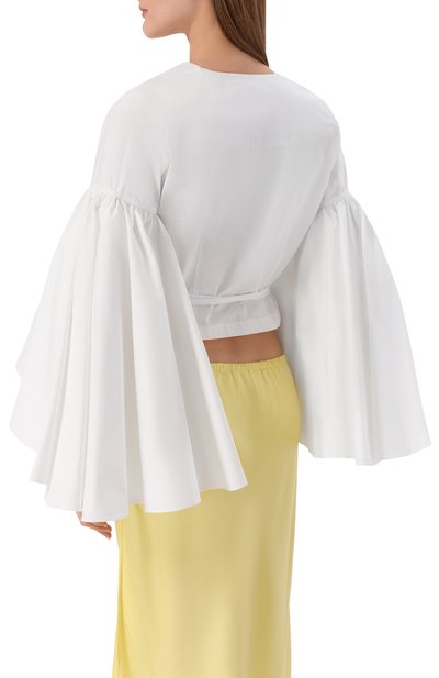 Хлопковая блузка JACQUEMUS белого цвета по цене 99500 руб., арт. 26ET0W00904AW00648, фото 4 Хлопковая блузка JACQUEMUS, арт. 26ET0W00904AW00648, фото 4