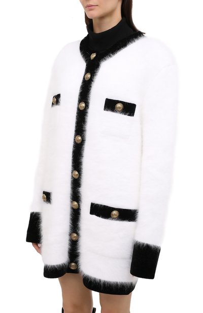 Кардиган из шерсти и вискозы BALMAIN белого цвета по цене 358000 руб., арт. UF13493/K141, фото 3 Кардиган из шерсти и вискозы BALMAIN, арт. UF13493/K141, фото 3