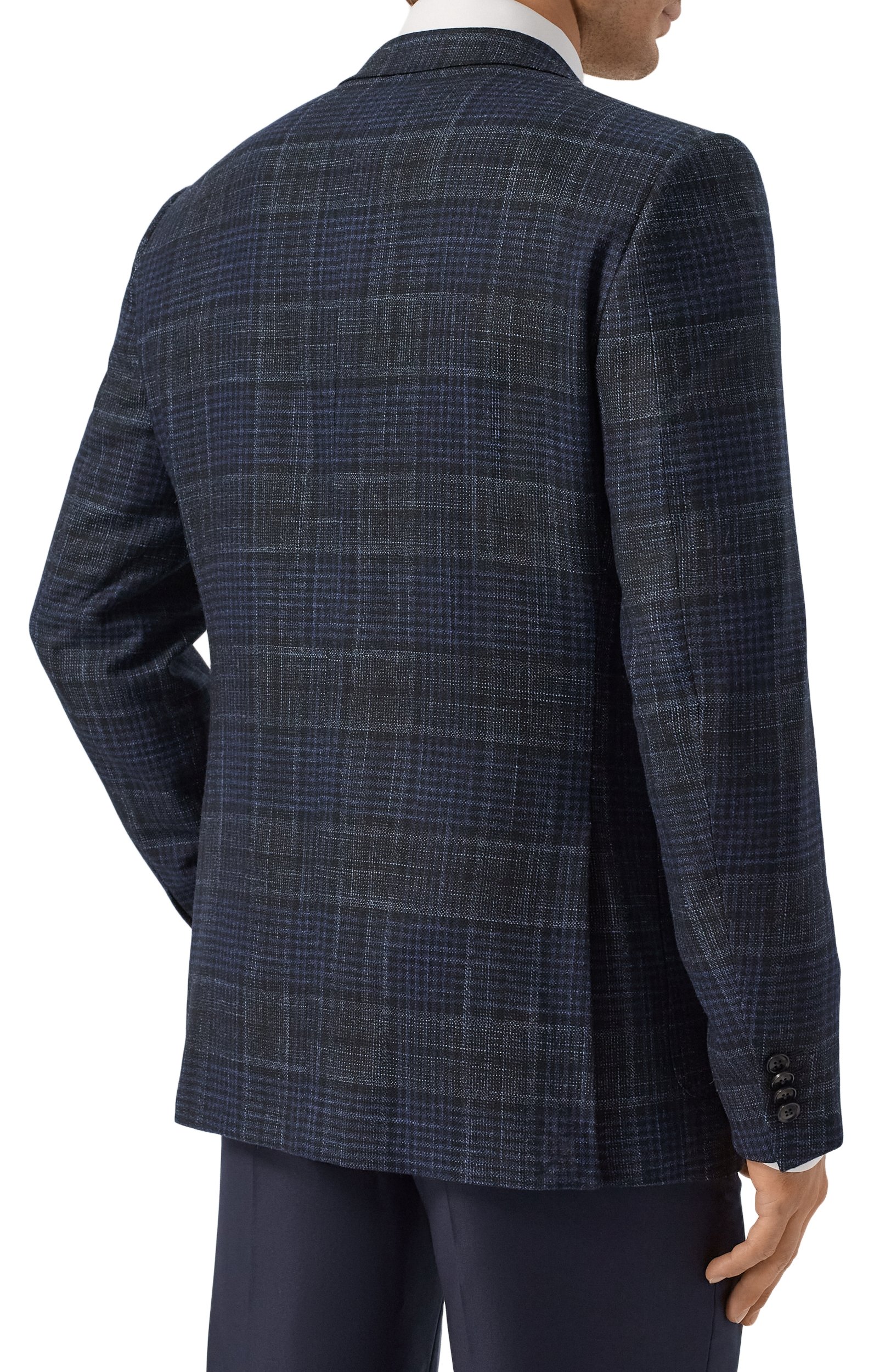 Пиджак из шерсти и шелка ZEGNA темно-синего цвета по цене 446500 руб., арт. 122520/459550A4, фото 4 Пиджак из шерсти и шелка ZEGNA, арт. 122520/459550A4, фото 4