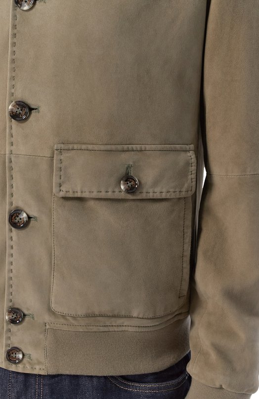 Замшевый бомбер Gimo's 6S20.1.000.52W/IC Хаки  6S20.1.000.52W/IC Фото 5