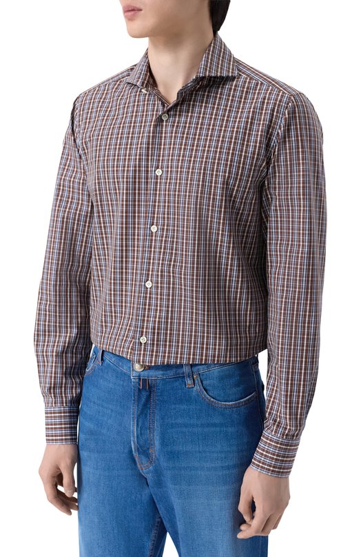 Хлопковая сорочка Giampaolo 608/TS41248 Коричневый  608/TS41248 Фото 3