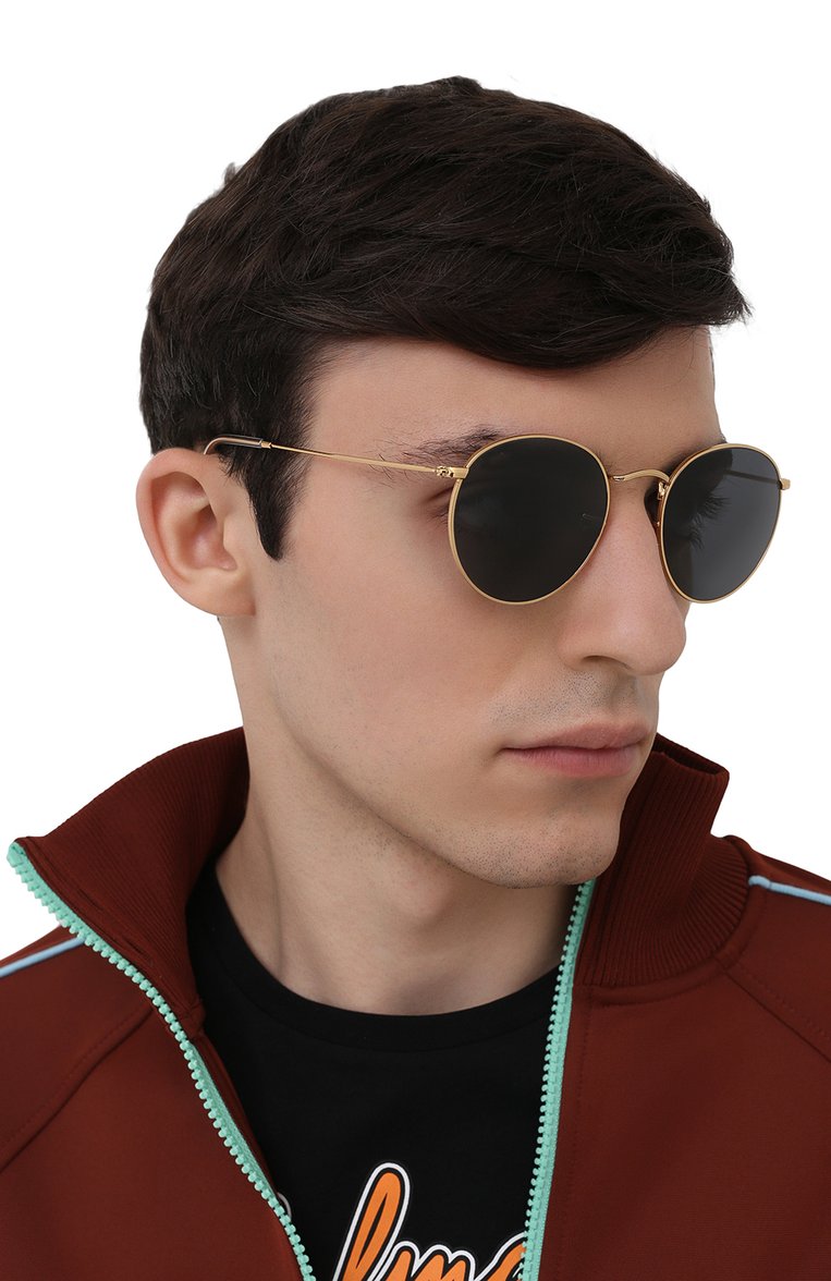 Женские солнцезащитные очки RAY-BAN золотого цвета, арт. 3447-9196R5 | Фото 3 (Тип очков: С/з; Региональные ограничения белый список (Axapta Mercury): RU, Не проставлено; Кросс-КТ: С/з-унисекс; Нос: Не проставлено; Материал: Металл; Очки форма: Круглые; Оптика Гендер: оптика-унисекс)