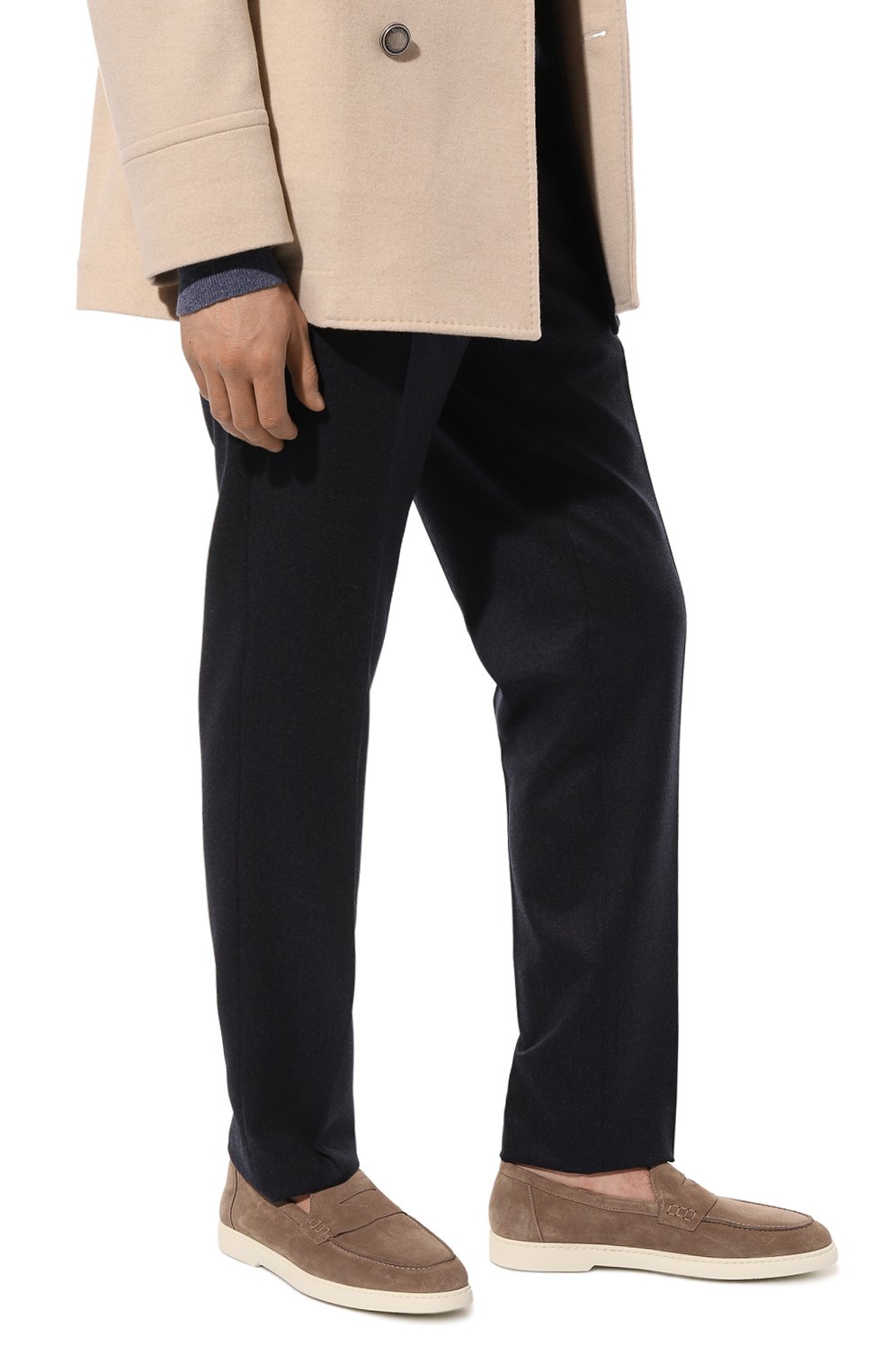 Замшевые пенни-лоферы DOUCAL'S темно-бежевого цвета по цене 42900 руб., арт. DU3275EDWIUY106P, фото 3 Замшевые пенни-лоферы DOUCAL'S, арт. DU3275EDWIUY106P, фото 3