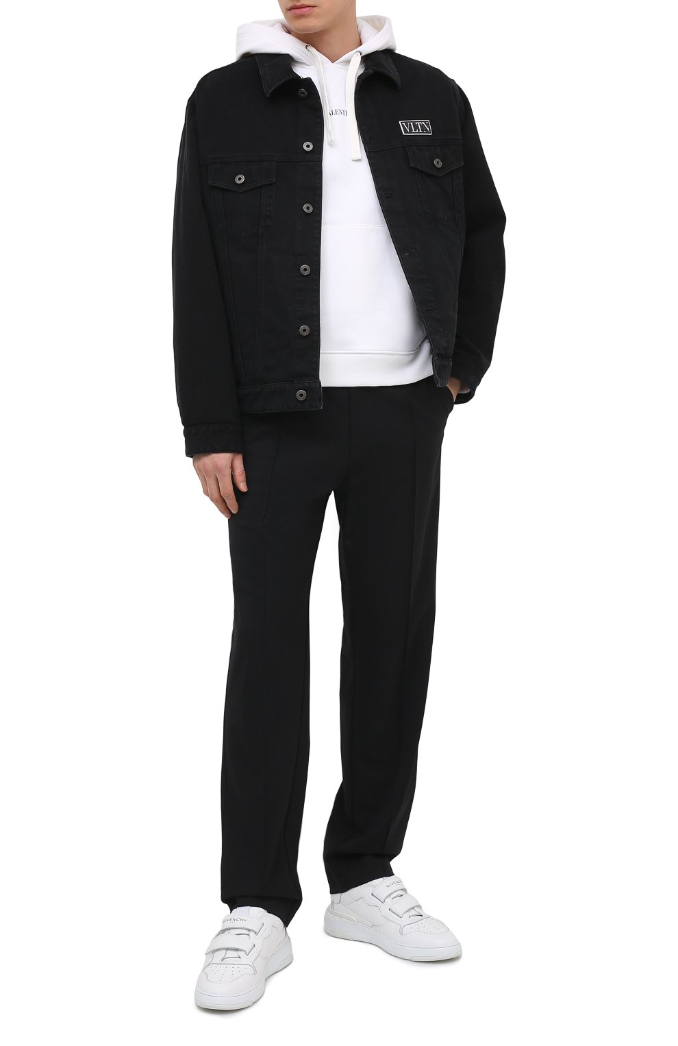 Хлопковое худи VALENTINO белого цвета по цене 89950 руб., арт. VV3MF14F73C, фото 2 Хлопковое худи VALENTINO, арт. VV3MF14F73C, фото 2