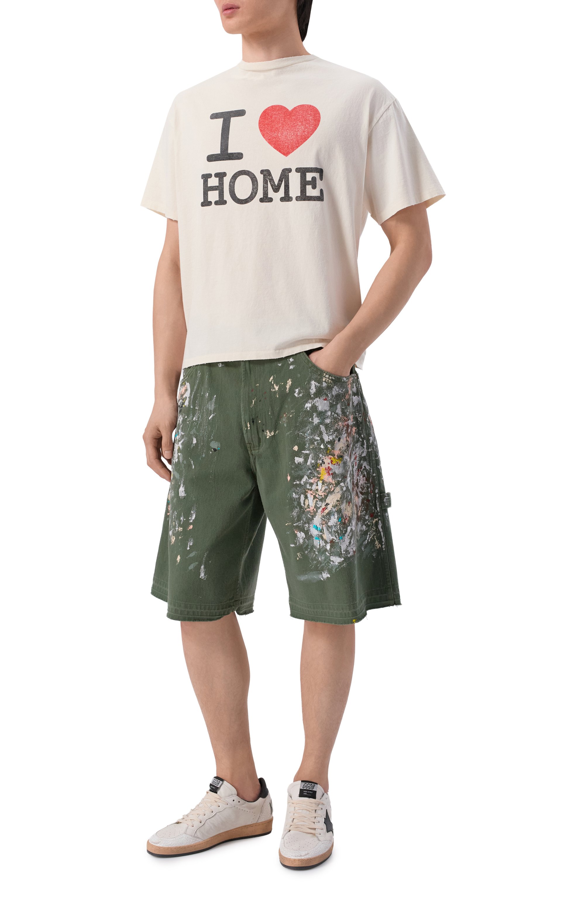 Хлопковые шорты GALLERY DEPT. хаки цвета по цене 86050 руб., арт. BTM031T/C0TT0N, фото 2 Хлопковые шорты GALLERY DEPT., арт. BTM031T/C0TT0N, фото 2