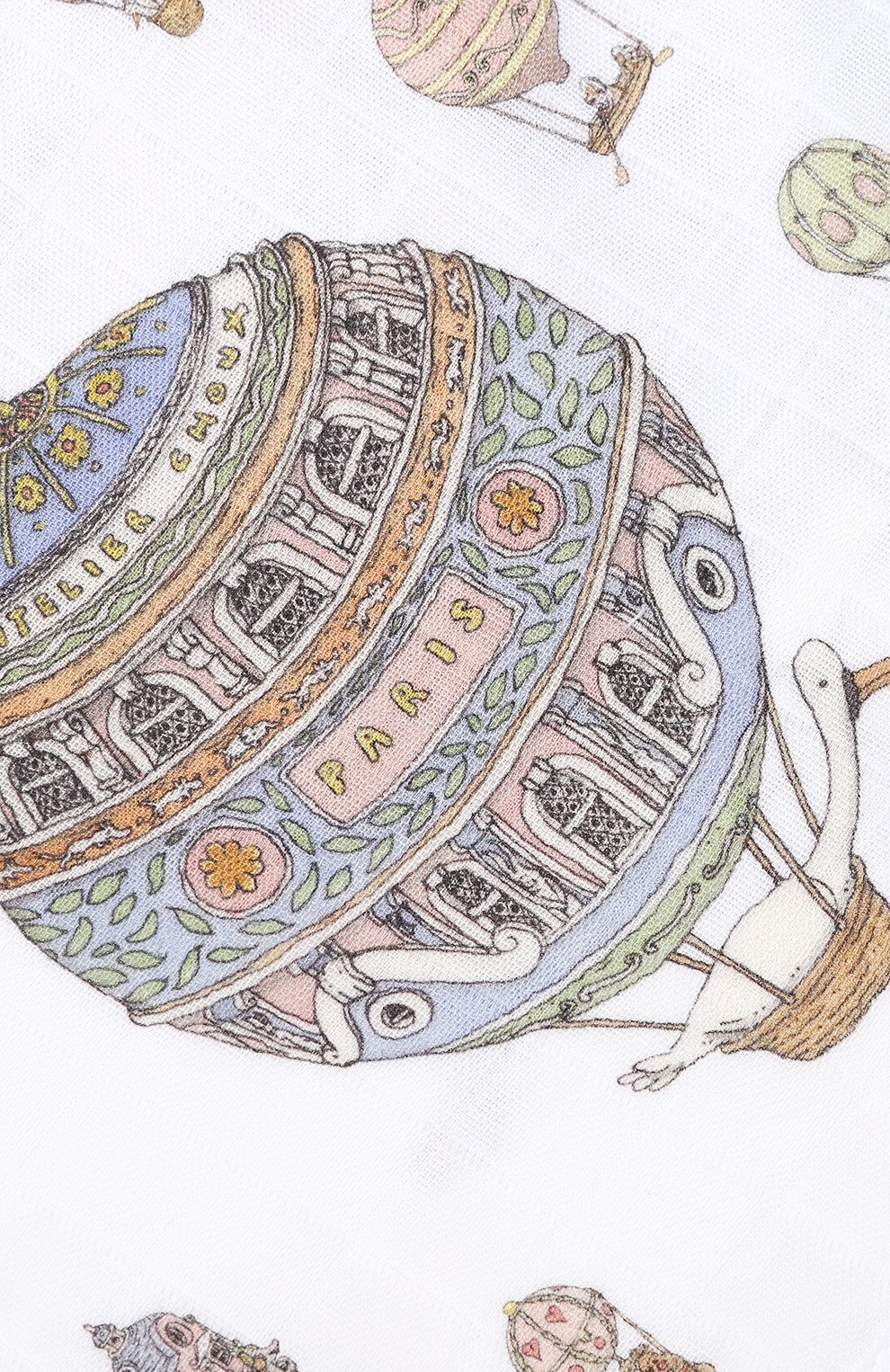 Хлопковый нагрудник ATELIER CHOUX белого цвета по цене 2130 руб., арт. LARGE BIB H0T AIR BALL00NS, фото 3 Хлопковый нагрудник ATELIER CHOUX, арт. LARGE BIB H0T AIR BALL00NS, фото 3