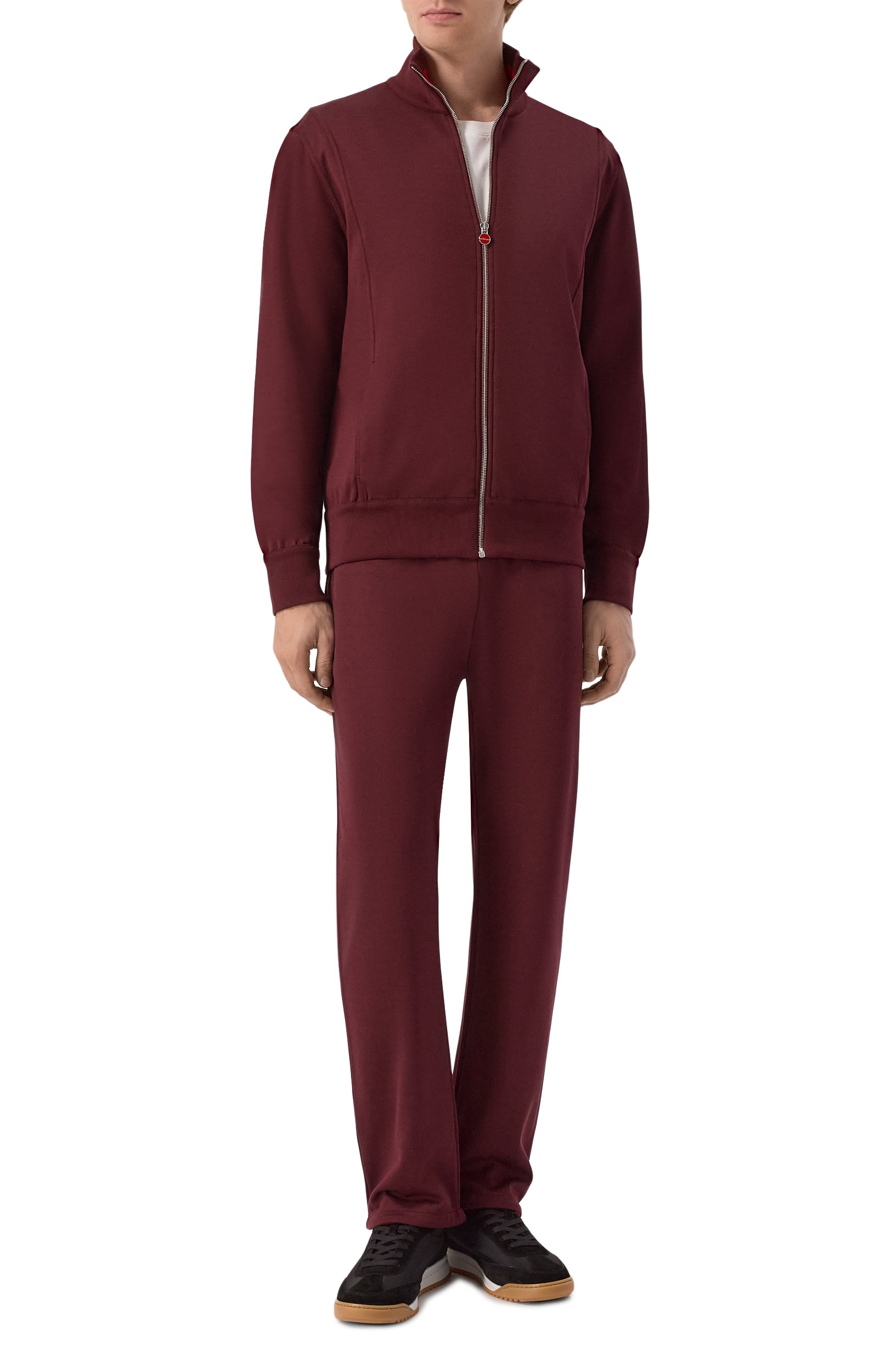 Толстовка из хлопка и шелка KITON бордового цвета по цене 326500 руб., арт. UMKZ032, фото 2 Толстовка из хлопка и шелка KITON, арт. UMKZ032, фото 2