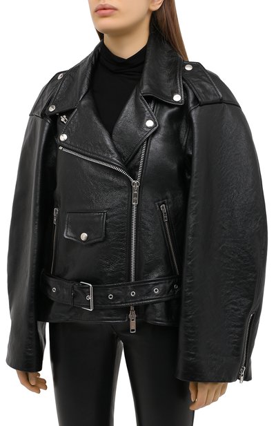 Кожаная куртка BALENCIAGA черного цвета по цене 359500 руб., арт. 642982/TKS01, фото 3 Кожаная куртка BALENCIAGA, арт. 642982/TKS01, фото 3