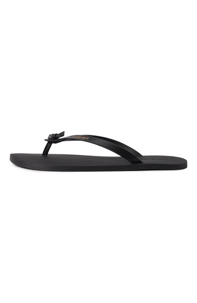 Кожаные шлепанцы pool SAINT LAURENT черного цвета по цене 88900 руб., арт. 860815/DWE00, фото 4 Кожаные шлепанцы pool SAINT LAURENT, арт. 860815/DWE00, фото 4