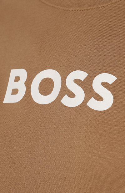 Хлопковый свитшот BOSS бежевого цвета по цене 9780 руб., арт. 50468357, фото 5 Хлопковый свитшот BOSS, арт. 50468357, фото 5