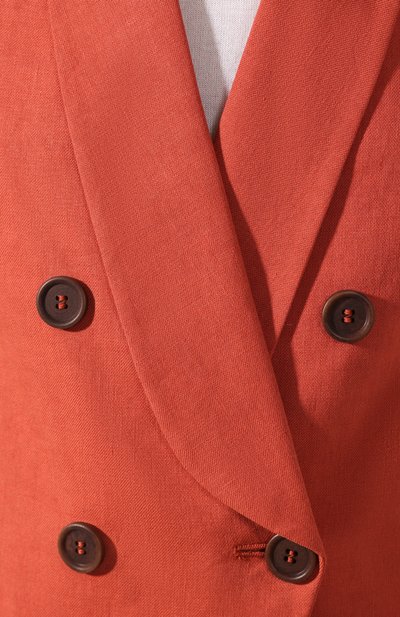 Жакет из смеси льна и хлопка BRUNELLO CUCINELLI оранжевого цвета по цене 322500 руб., арт. MF5918946, фото 5 Жакет из смеси льна и хлопка BRUNELLO CUCINELLI, арт. MF5918946, фото 5