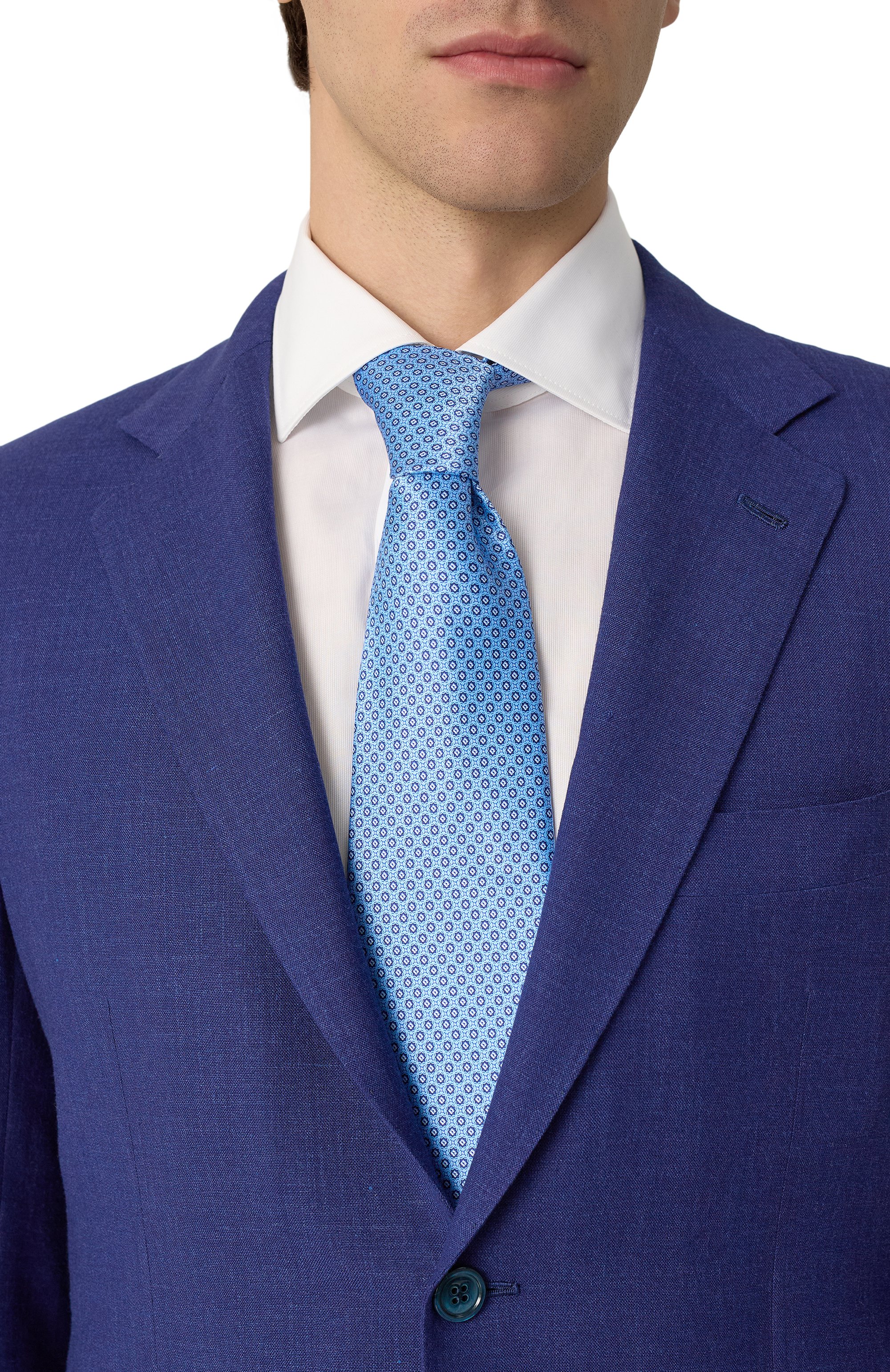 Шелковый галстук STEFANO RICCI голубого цвета по цене 34300 руб., арт. CX/55018, фото 2 Шелковый галстук STEFANO RICCI, арт. CX/55018, фото 2