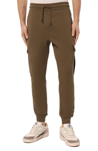 Хлопковые джоггеры BOSS коричневого цвета по цене 18600 руб., арт. 50507886, фото 3 Хлопковые джоггеры BOSS, арт. 50507886, фото 3