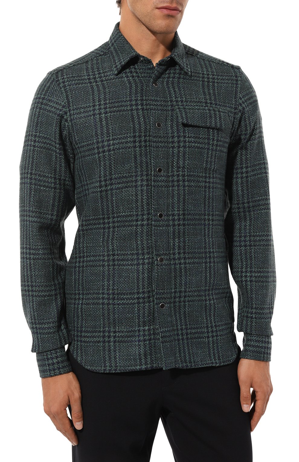 Рубашка из шерсти и шелка KITON, арт. UMCBUBAK0169E16, фото 3