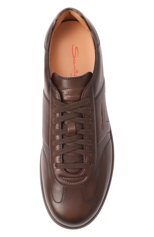 Кожаные кеды DBS-Olympic Santoni MBPG22072DKTK0IL Коричневый  MBPG22072DKTK0IL Фото 6