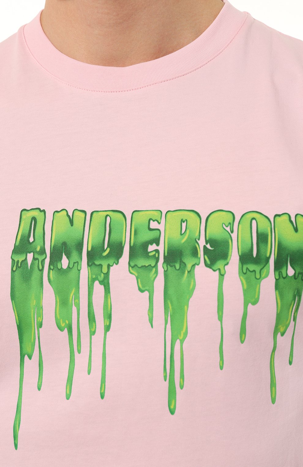 Хлопковая футболка JW ANDERSON светло-розового цвета по цене 21000 руб., арт. JT0098PG0980 391, фото 5 Хлопковая футболка JW ANDERSON, арт. JT0098PG0980 391, фото 5