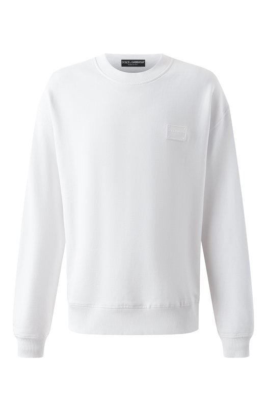 Хлопковый свитшот Dolce & Gabbana G9AHST/G7NTZ Белый G9AHST/G7NTZ
