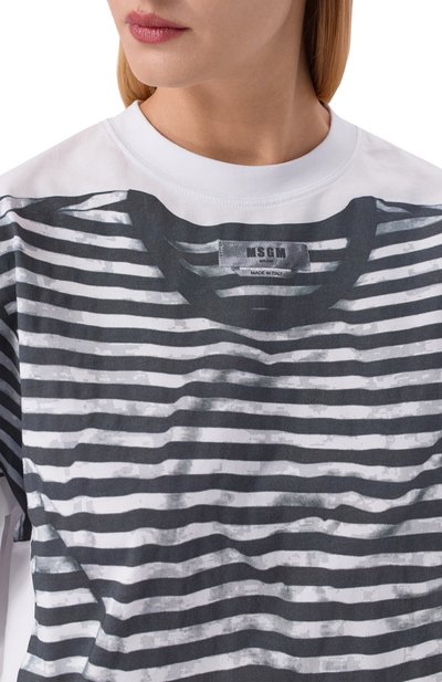 Хлопковая футболка MSGM, арт. 4042MDM105 267002/267002, фото 5